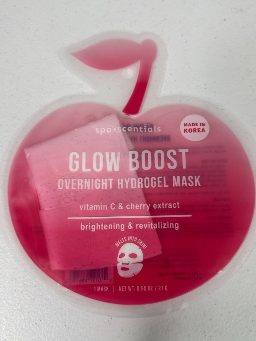 Spa Scentials Glow Boost Vitamin C Cherry Overnight Hydrogel Mask